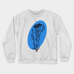 Flax flower linocut print Crewneck Sweatshirt